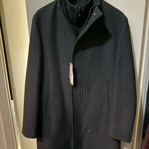 Dark Gray Coat with Zippered Inset